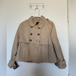 Cropped Trench Coat Jacket